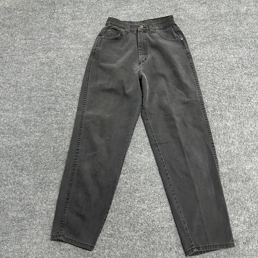 L.L. Bean Jeans Womens Size 8AVG Faded Black Cotton High Waisted Mom Made in USA